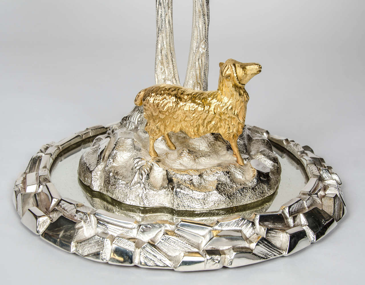Rococo Revival 19th century silver and gold plated centrepiece by T. Bradbury & Sons For Sale