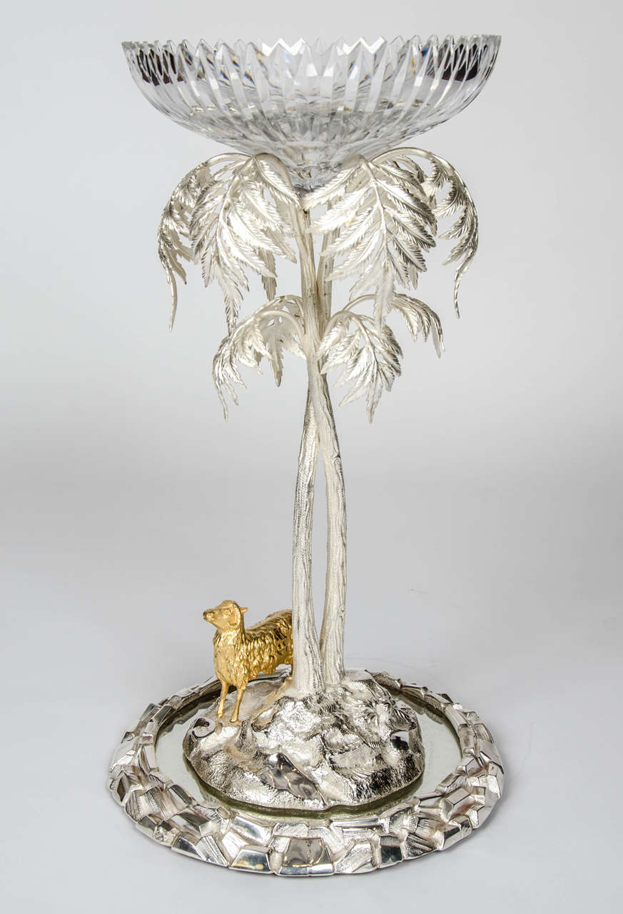 19th century silver and gold plated centrepiece by T. Bradbury & Sons For Sale 2