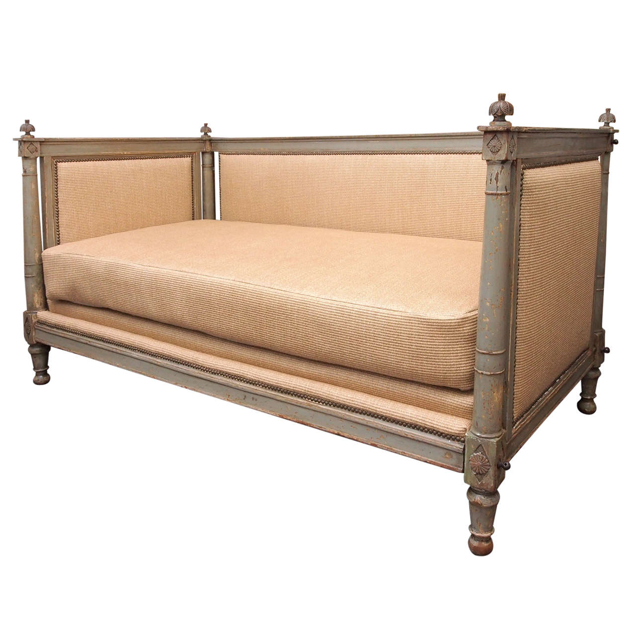 French 18th Century Painted Louis XVI Daybed with Back For Sale