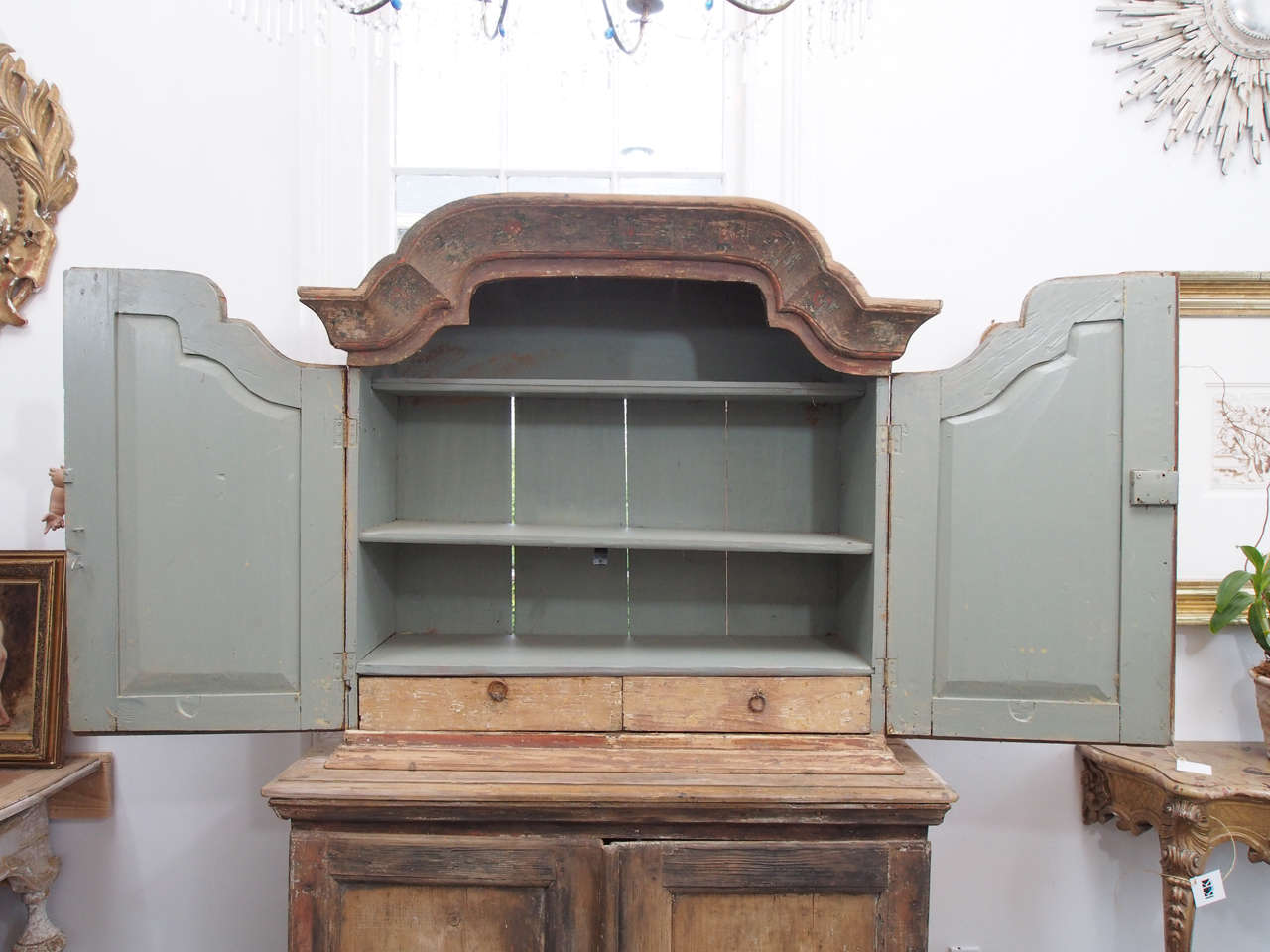 Pine Beautiful 18th Century Italian Cabinet Stripped of the Paint For Sale