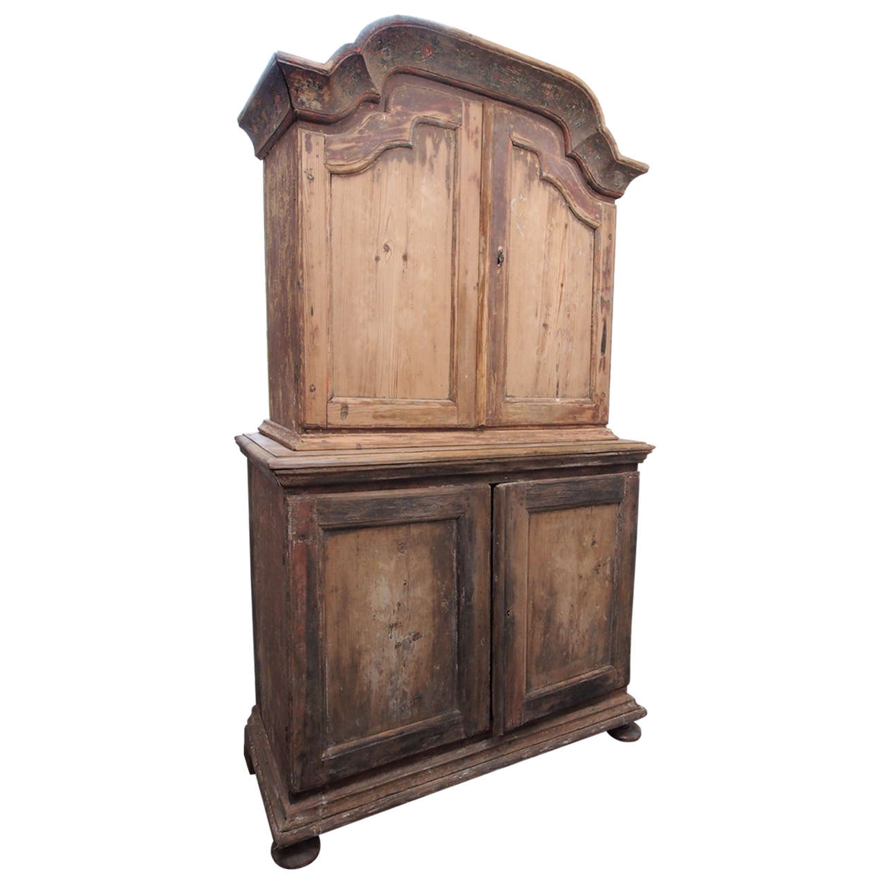 Beautiful 18th Century Italian Cabinet Stripped of the Paint For Sale