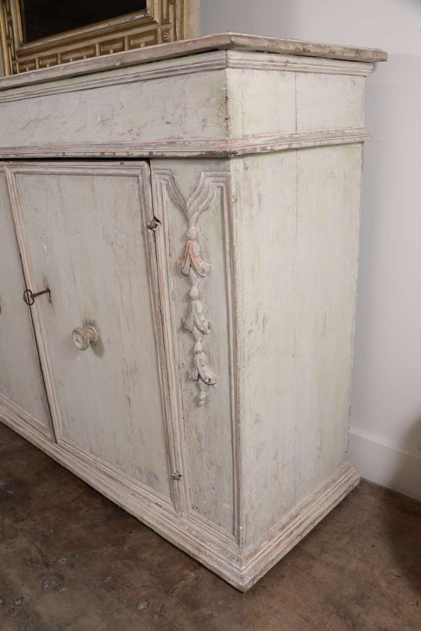 18th Century Carved Italian Buffet In Distressed Condition In Houston, TX