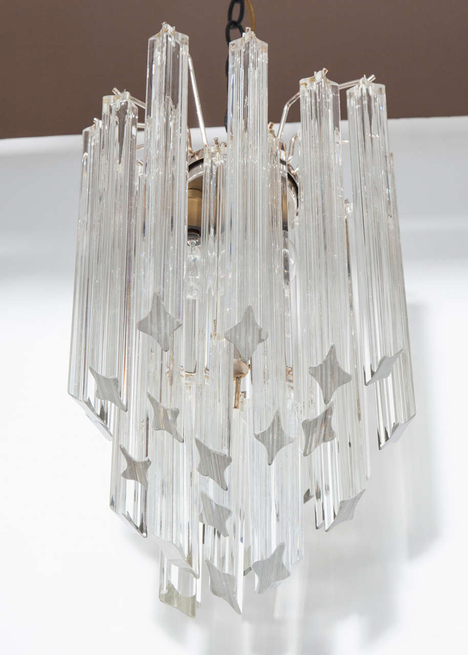 Mid-20th Century Petite Crystal Chandelier by Camer