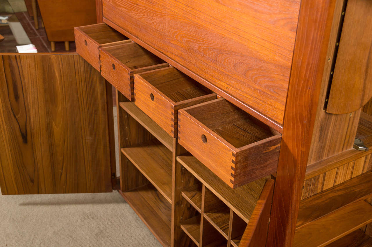 Masculine 1970s Danish Teak Bar 2