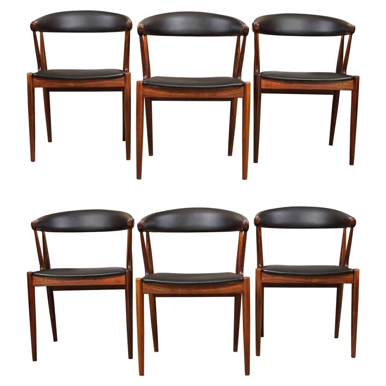 Six Rosewood Dining Chairs Johannes Andersen