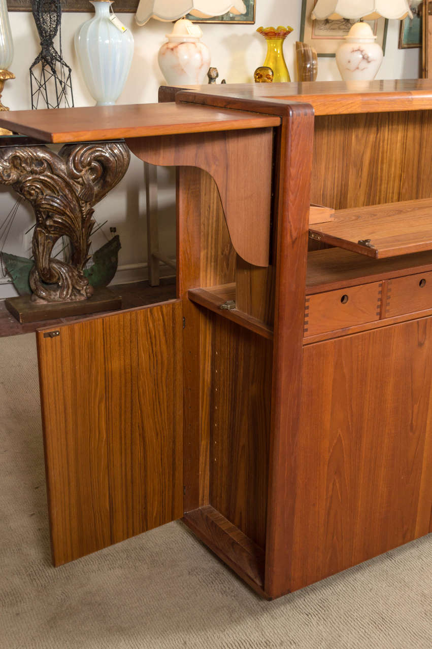 Masculine 1970s Danish Teak Bar at 1stDibs