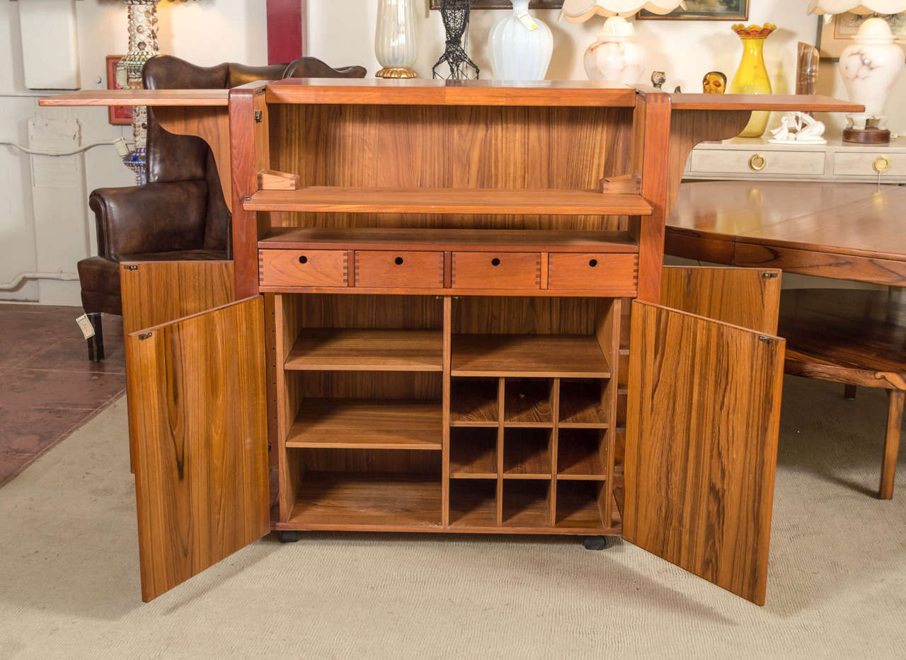Masculine 1970s Danish Teak Bar at 1stDibs