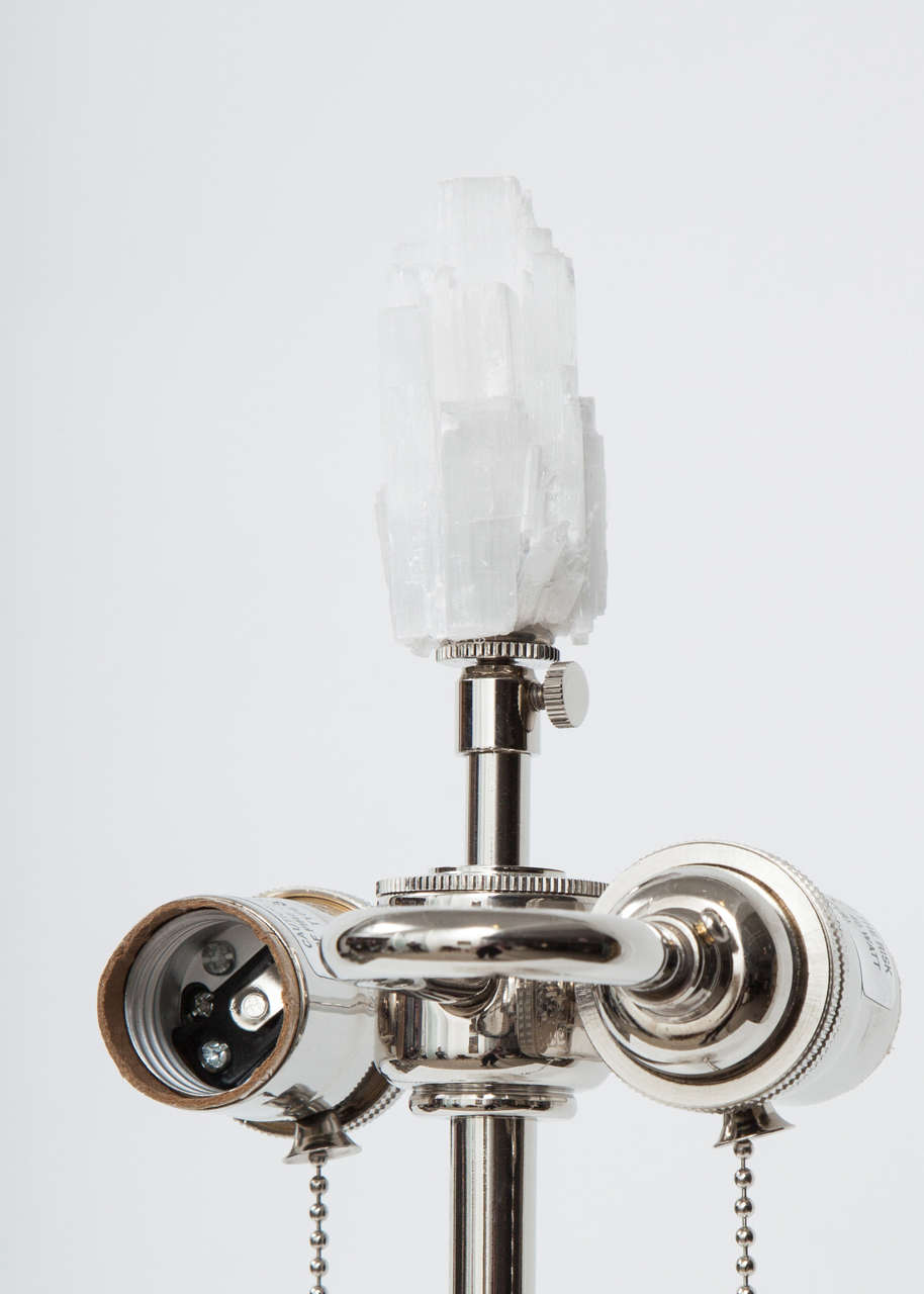 American Pair of Selenite Mineral Lamps