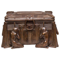 Antique Art Nouveau / Secessionist, Bronze Box or Jewelry Casket, Signed Gurschner