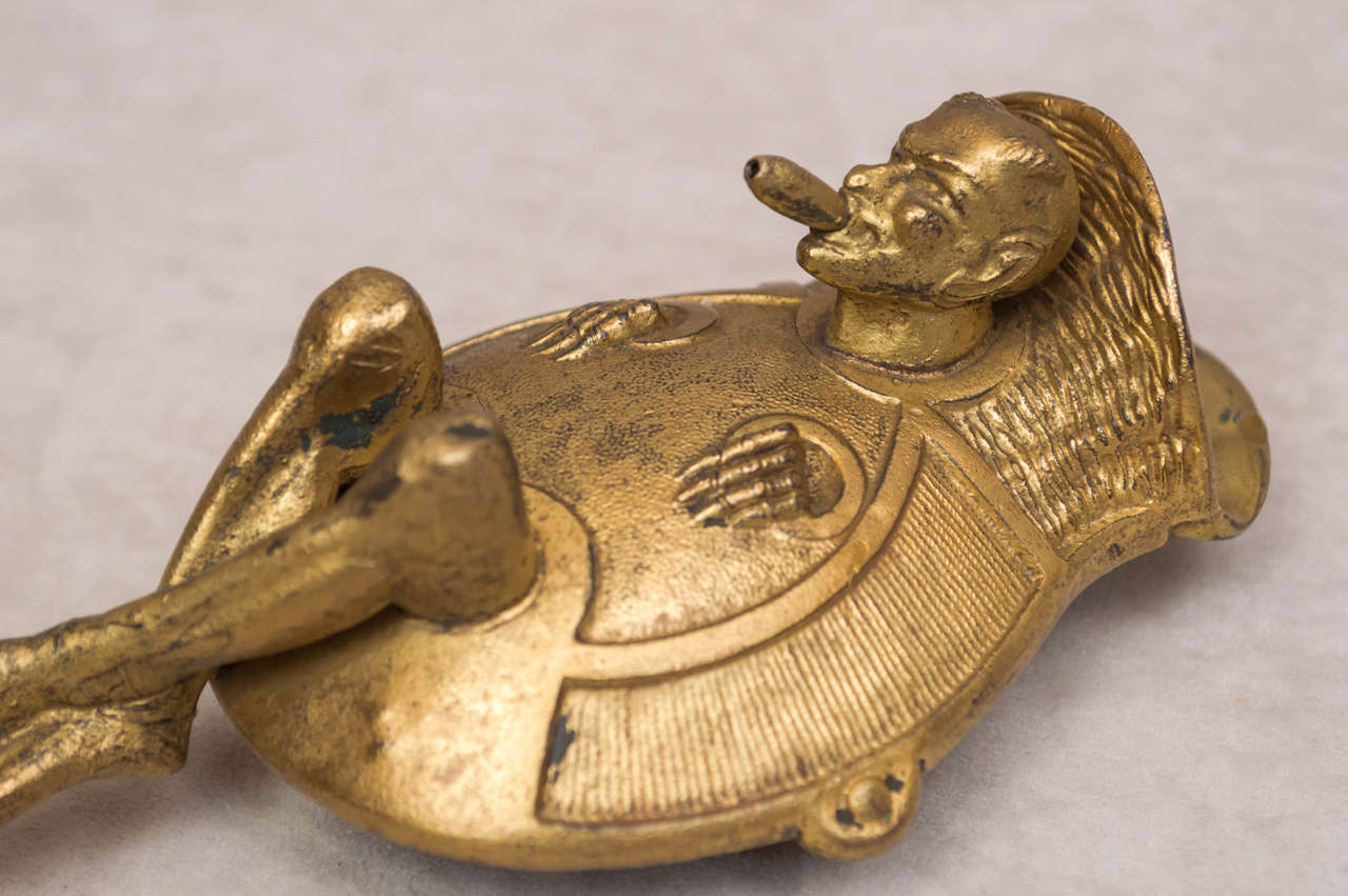 Austrian Bronze Devil Match Safe/Striker and Cigar Lighter Sculpture