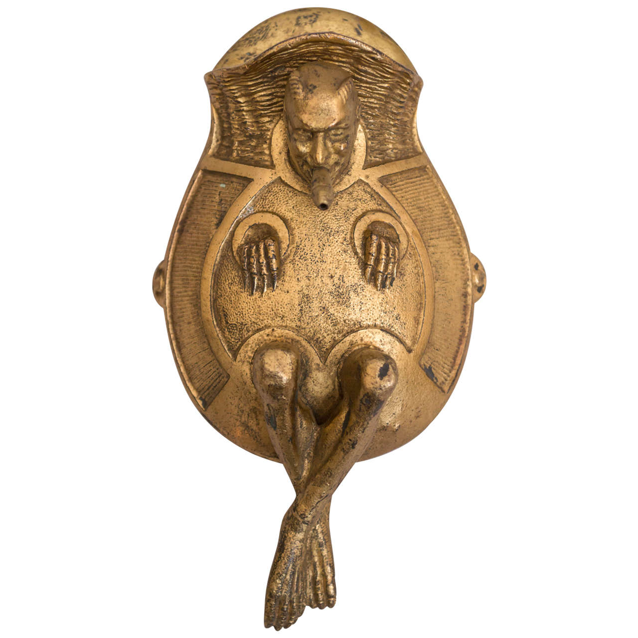 Bronze Devil Match Safe/Striker and Cigar Lighter Sculpture