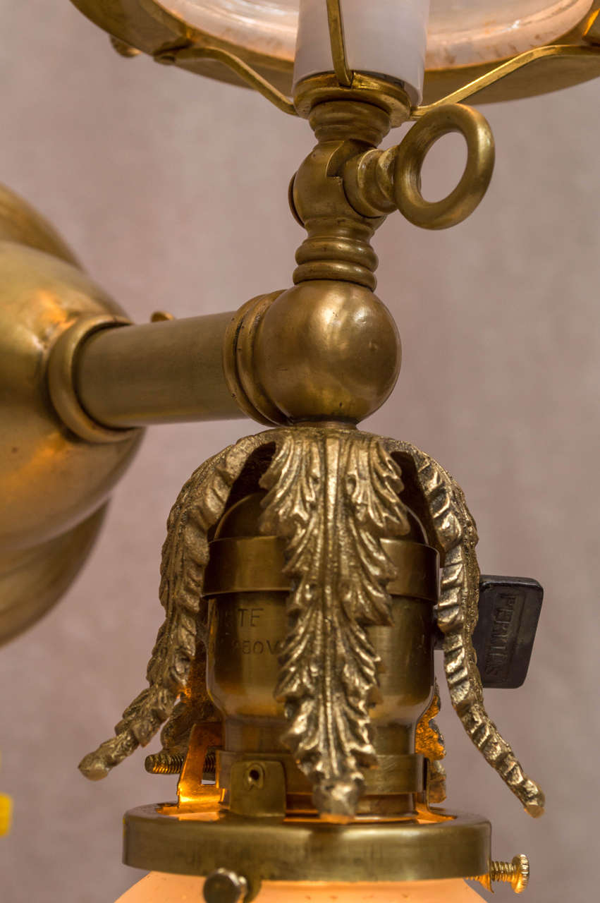 Pair of Late Victorian Two-Arm Sconces, One Arm Gas and One Arm Electric at 1stdibs