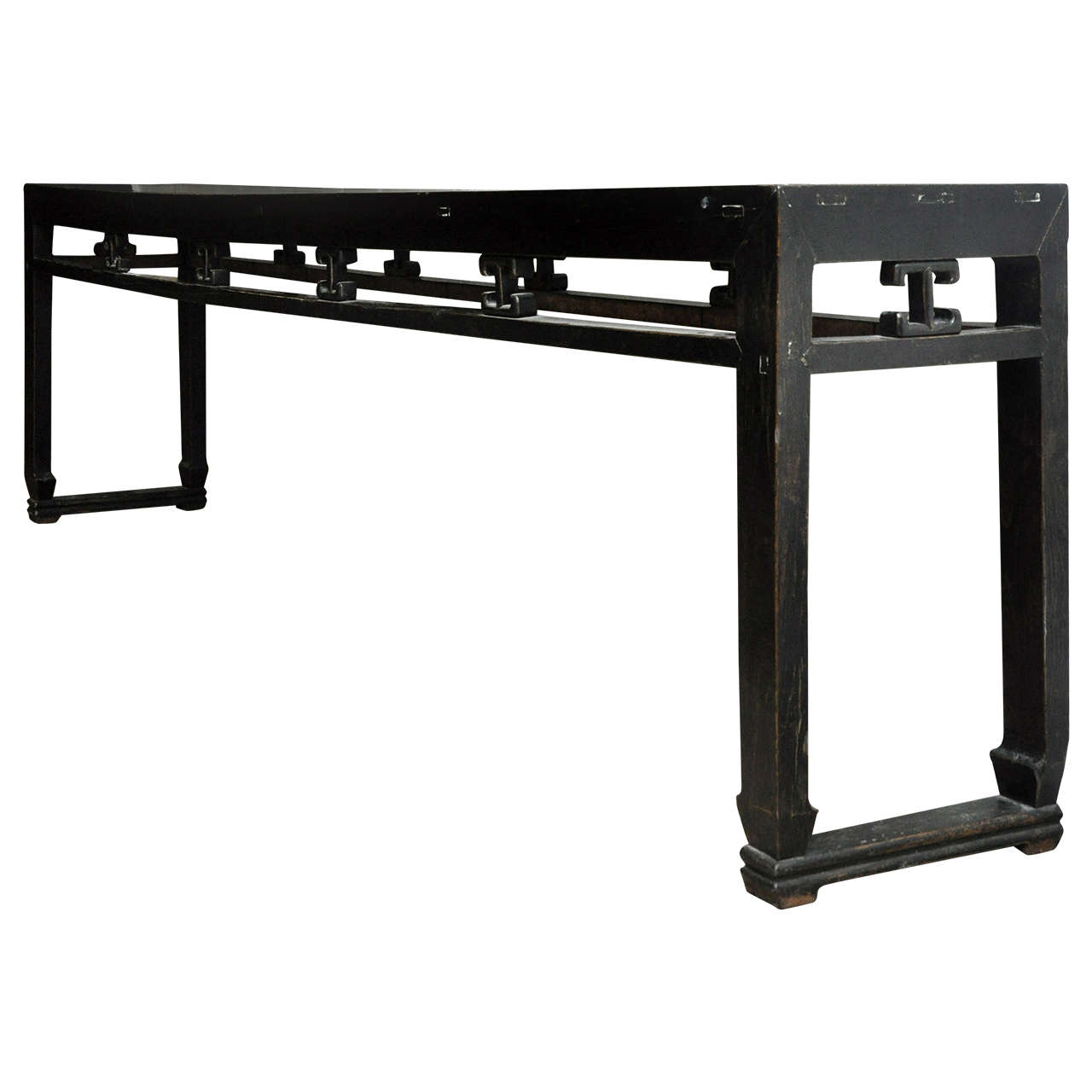 Long Black Lacquer Chinese Table