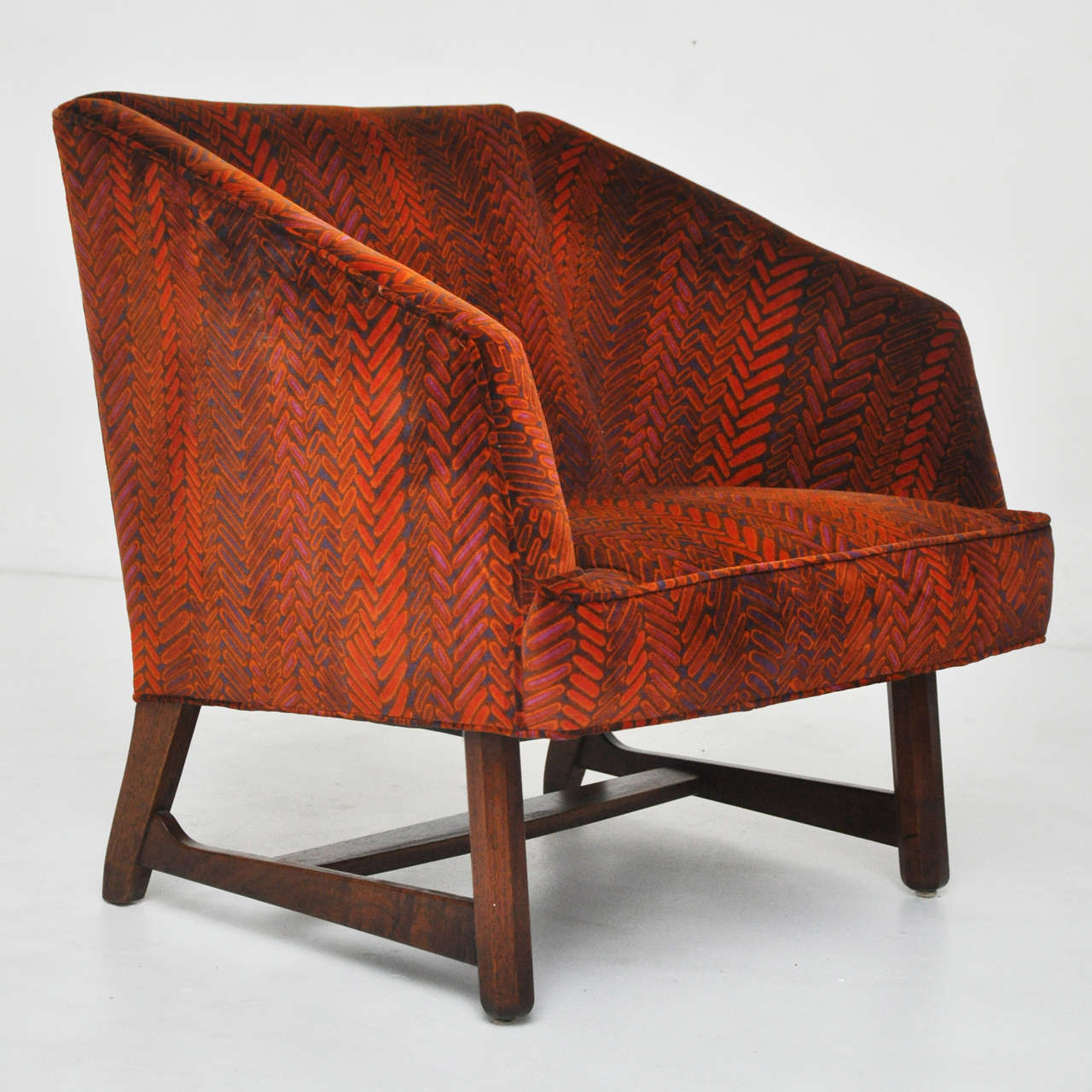 Mid-Century Modern Harvey Probber Lounge Chairs in Jack Lenor Larsen Velvet