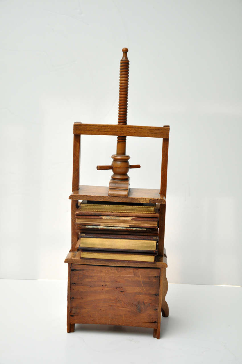 Rare Miniature Dutch Book Press with Books, circa 1800