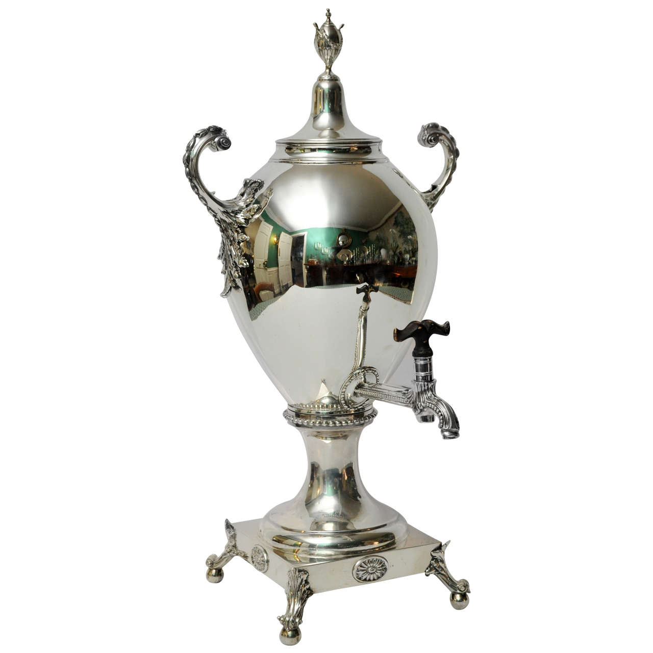 English Sterling Silver Ovoid Hot Water Urn, circa 1774 For Sale