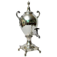 Antique English Sterling Silver Ovoid Hot Water Urn, circa 1774