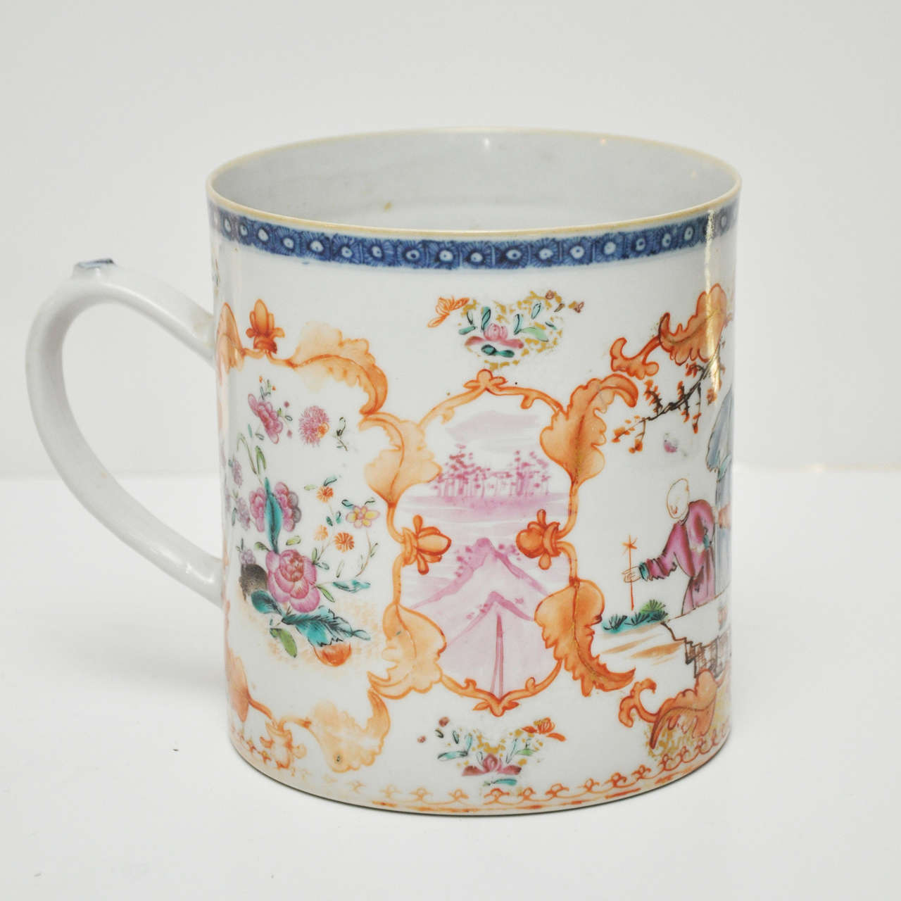 Large famille rose mug, China for the Western Trade, circa 1800.