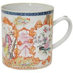 Unusual Large Famille Rose Mug, China for the Western Trade, circa 1800