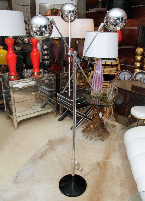 Three Head Chrome Floor Lamp
