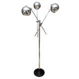 Three Head Chrome Floor Lamp