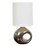 Vintage A Large SIlver Lustre Ceramic Table Lamp by Mathias.
