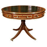 Fine Regency Leather Top Drum Table