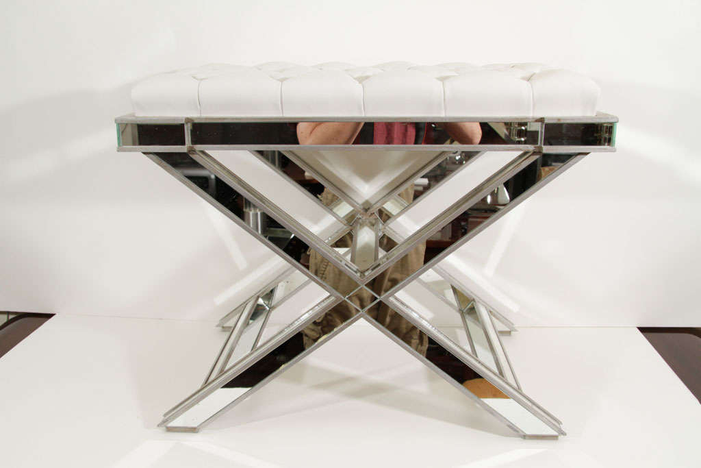 Hollywood Mirrored "X" Bench