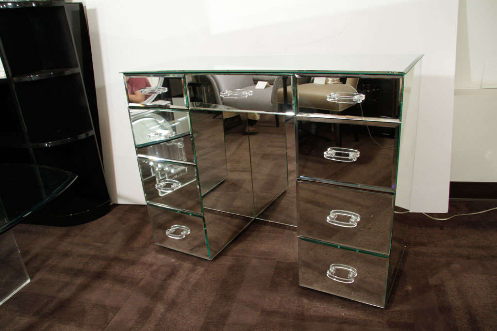 1940s Hollywood Mirrored Vanity
