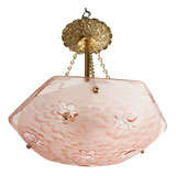 Degue Rose Glass Art Deco Chandelier