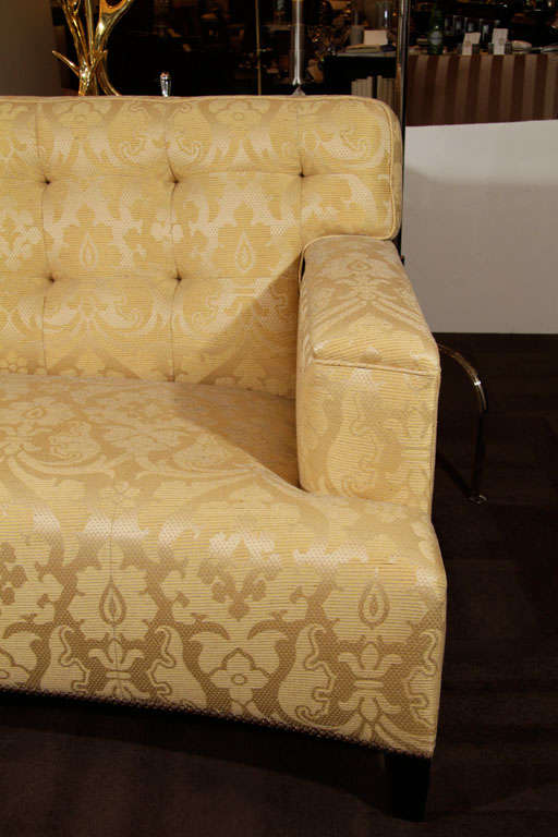 Stately Tufted Sofa in the manner of Billy Haines