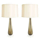 Pair of Murano Smoked Glass Table Lamps