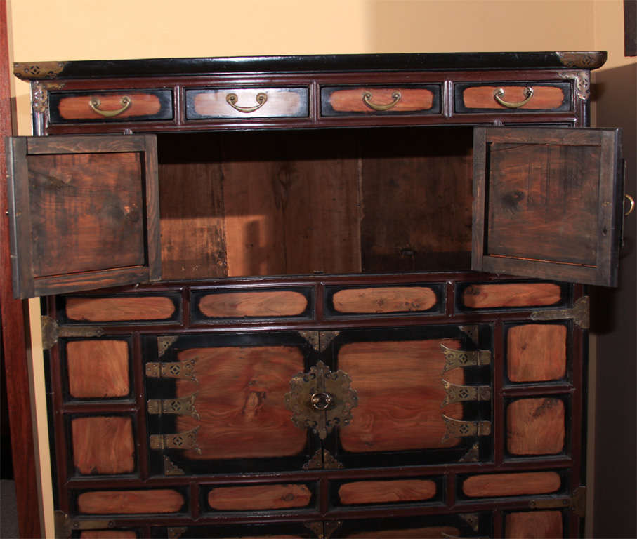 Tall Korean Lacquered Wood Clothing Chest 6