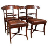 Set of Four Fine Irish or Scottish Regency Mahogany Side Chairs