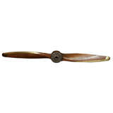 Retro 1950s Steel and Brass Mounted Wooden Airplane Propeller