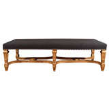 Well-Carved 19th Century Giltwood Louis XVI Style Banquette
