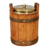 Solid wood and brass vintage Ice Bucket by Aldo Tura for Macabo