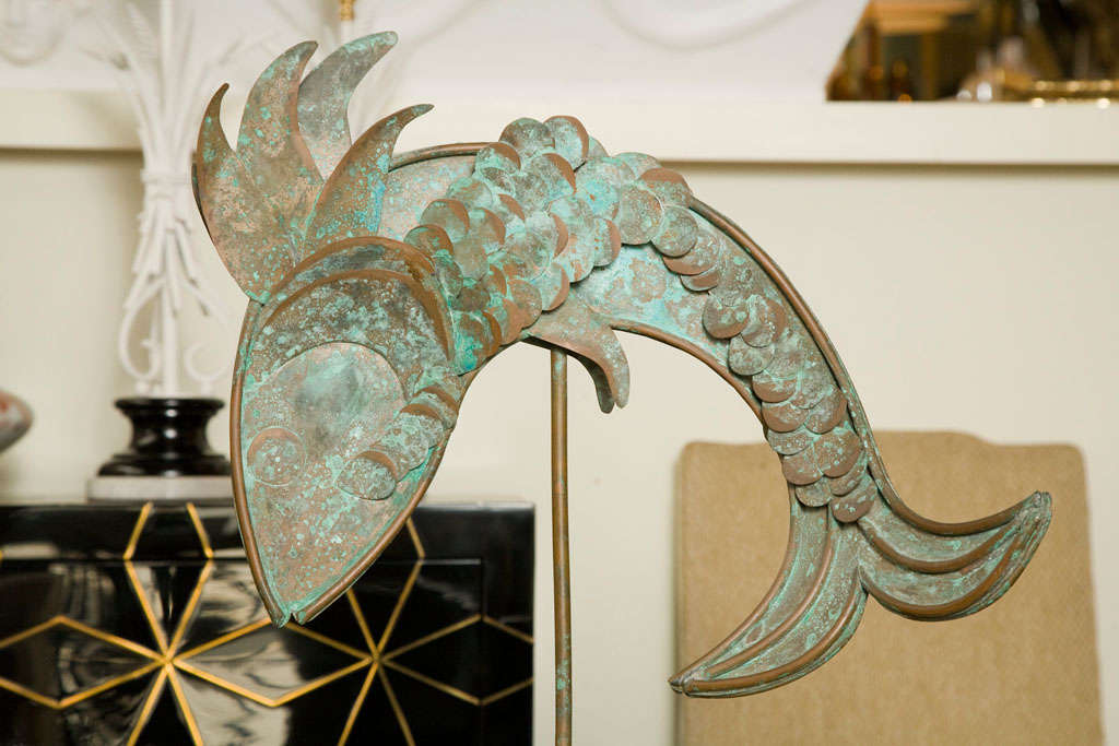 MidCentury Metal Fish Sculpture For Sale at 1stdibs