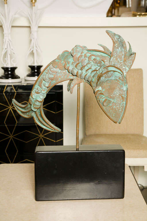 MidCentury Metal Fish Sculpture For Sale at 1stdibs