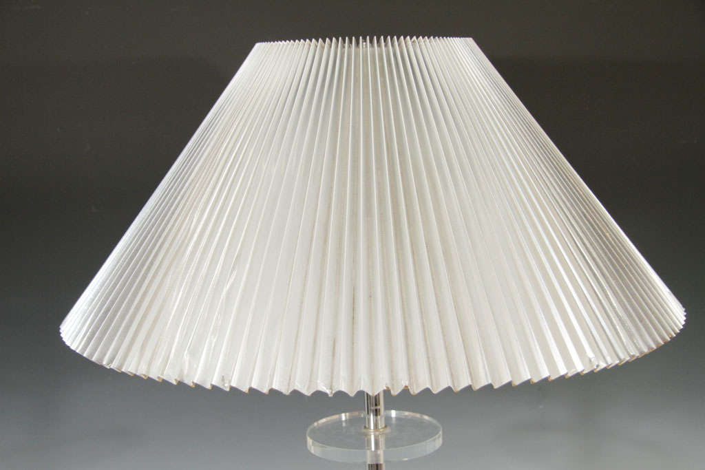 American Single Mid Century Chrome and Stacked Lucite Lamp
