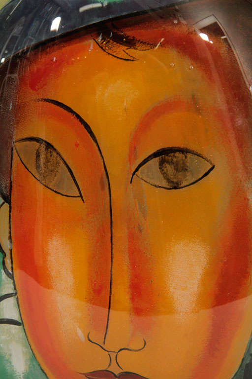 Français Ada Loumani L'ami Paul Vase en verre d'art