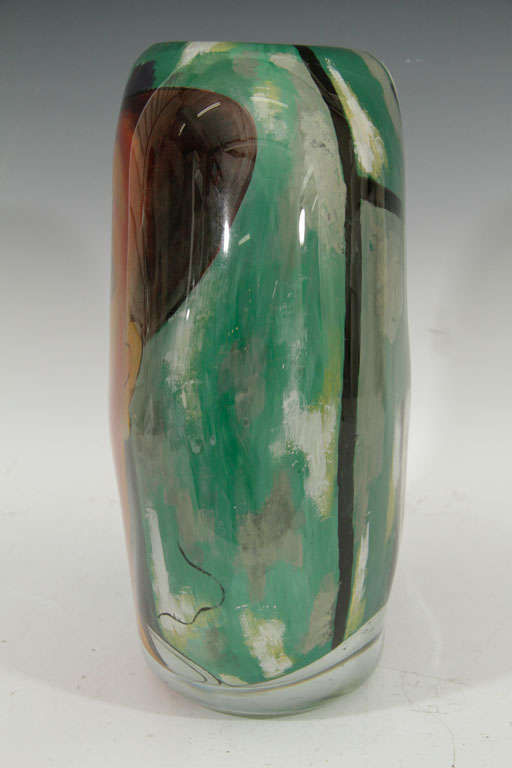 Verre Ada Loumani L'ami Paul Vase en verre d'art