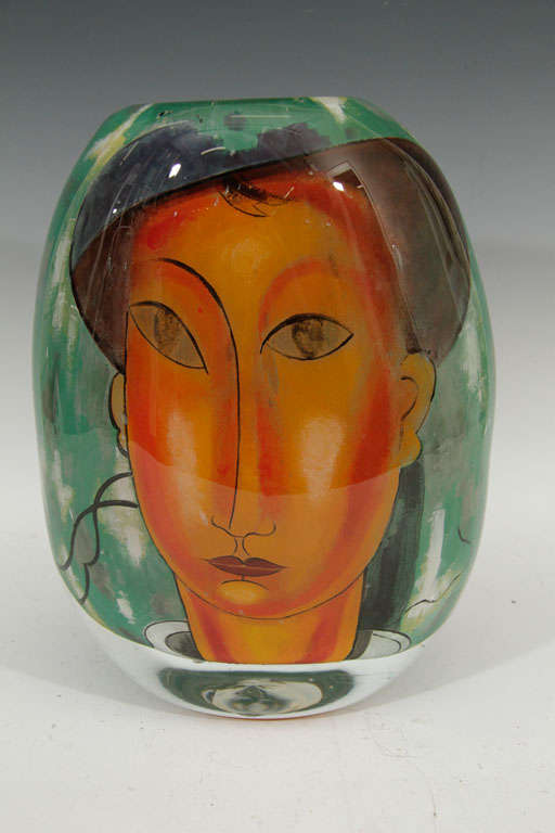 Ada Loumani L'ami Paul Vase en verre d'art 3