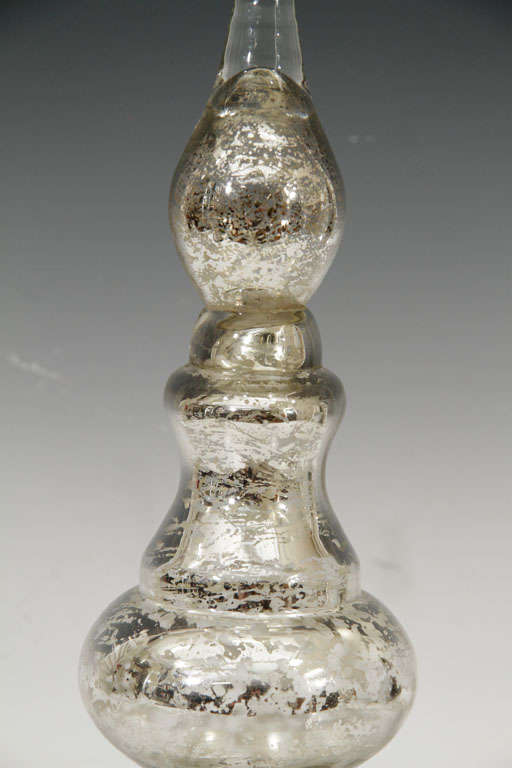 American Pair of Mid Century Mercury Glass Mantel Ornaments