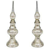 Vintage Pair of Mid Century Mercury Glass Mantel Ornaments