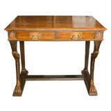 Stunning mahogany desk with hind legs and claw feet