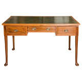 Antique Beautiful mahogany desk with leather top pad