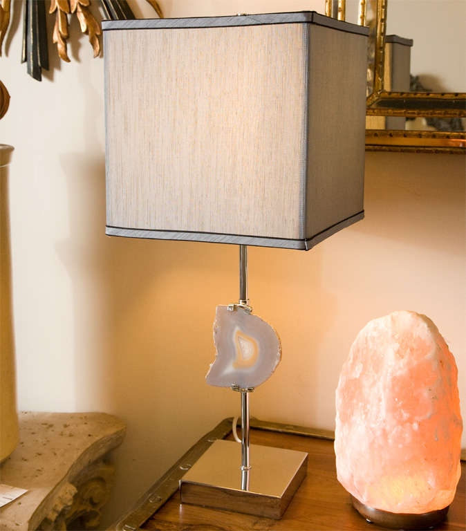 American Pair of Agate lamps