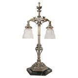 Elegant Victorian Silvered Bronze Table Lamp