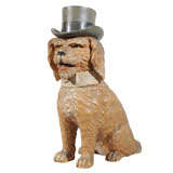 Terra Cotta Humidor of a Dog in Top Hat
